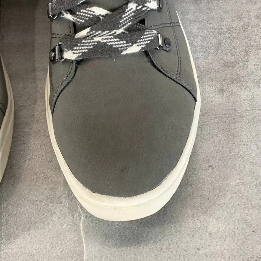 DR. SCHOLLS Women's Grey Weekend Faux-Fur Lace-Up Sneakers SZ 11