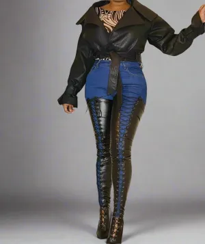 Super Stretch Heel Lace Up Boots