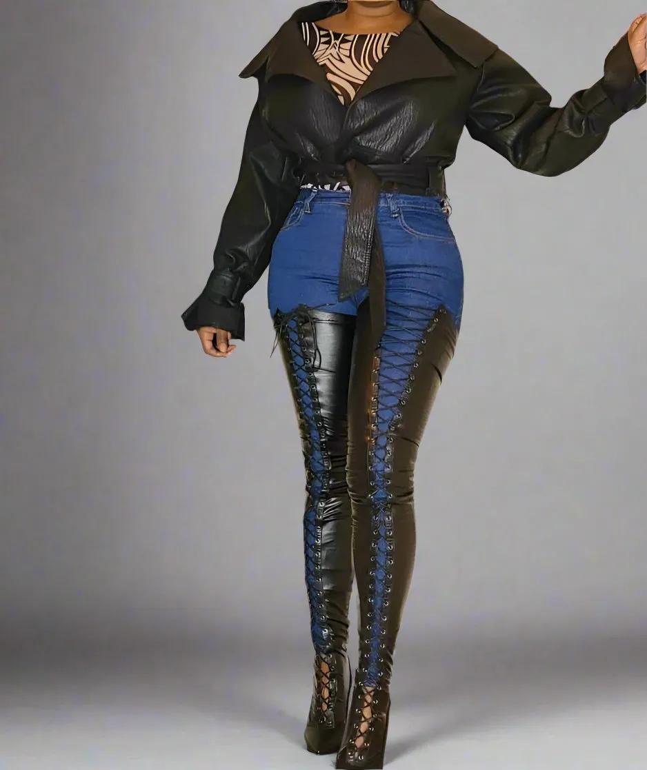 Super Stretch Heel Lace Up Boots