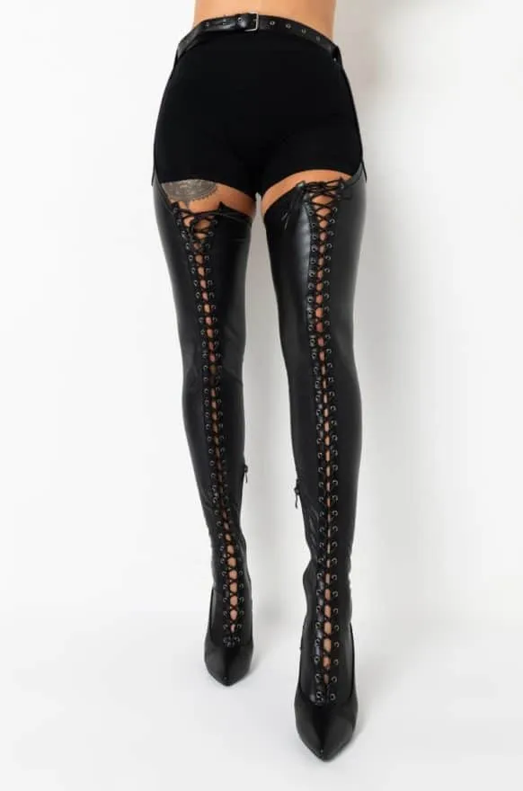 Super Stretch Heel Lace Up Boots