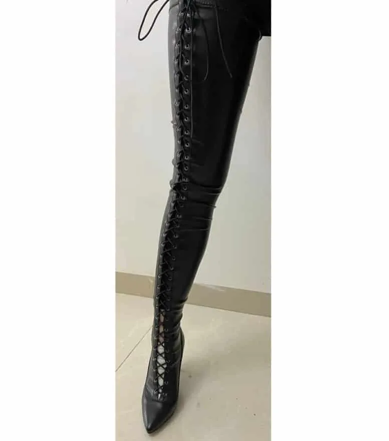 Super Stretch Heel Lace Up Boots